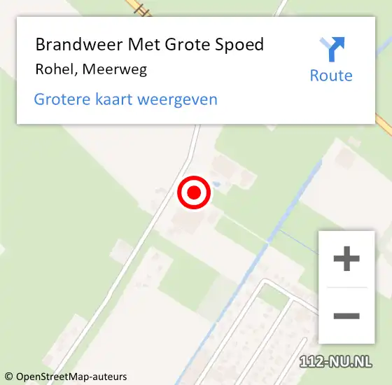 Locatie op kaart van de 112 melding: Brandweer Met Grote Spoed Naar Rohel, Meerweg op 15 december 2015 19:22