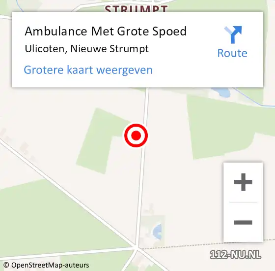 Locatie op kaart van de 112 melding: Ambulance Met Grote Spoed Naar Ulicoten, Nieuwe Strumpt op 15 december 2015 20:34