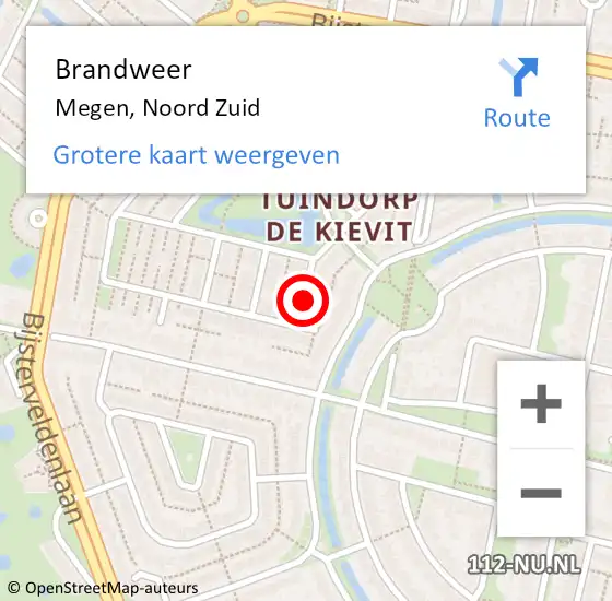 Locatie op kaart van de 112 melding: Brandweer Megen, Noord Zuid op 15 december 2015 20:39