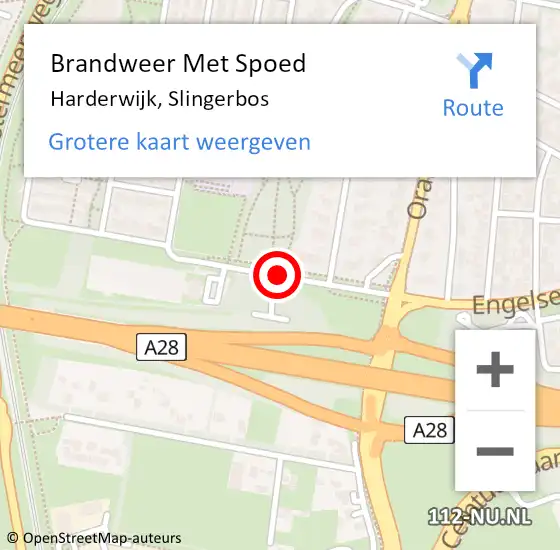 Locatie op kaart van de 112 melding: Brandweer Met Spoed Naar Harderwijk, Slingerbos op 15 december 2015 21:09