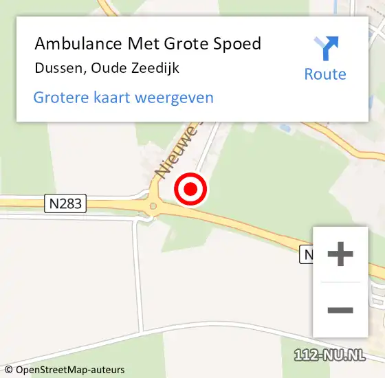 Locatie op kaart van de 112 melding: Ambulance Met Grote Spoed Naar Dussen, Oude Zeedijk op 15 december 2015 23:07