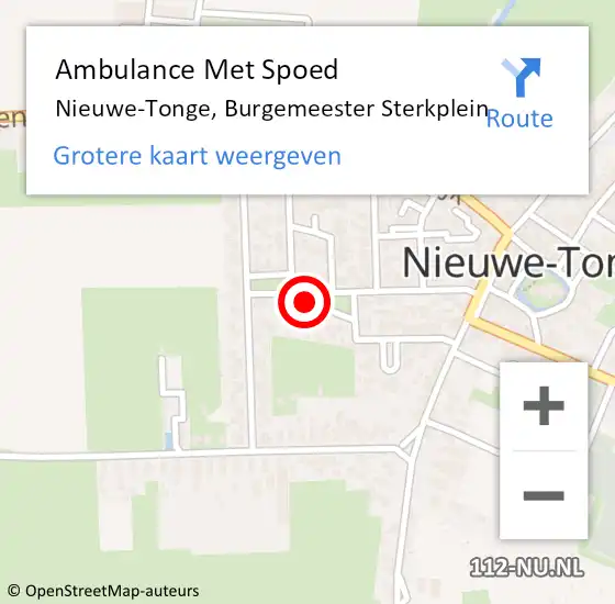 Locatie op kaart van de 112 melding: Ambulance Met Spoed Naar Nieuwe-Tonge, Burgemeester Sterkplein op 16 december 2015 06:09