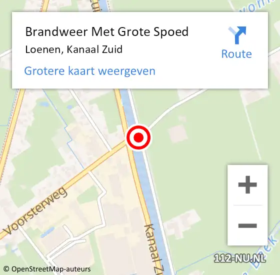 Locatie op kaart van de 112 melding: Brandweer Met Grote Spoed Naar Loenen, Kanaal Zuid op 16 december 2015 07:48
