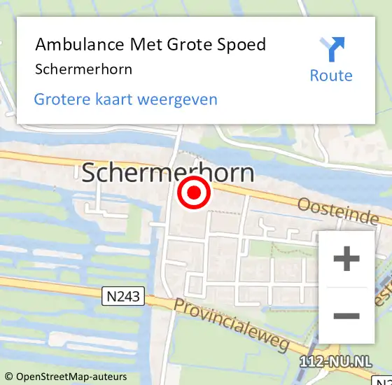 Locatie op kaart van de 112 melding: Ambulance Met Grote Spoed Naar Schermerhorn op 16 december 2015 09:17