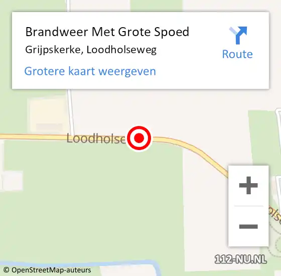 Locatie op kaart van de 112 melding: Brandweer Met Grote Spoed Naar Grijpskerke, Loodholseweg op 16 december 2015 13:24