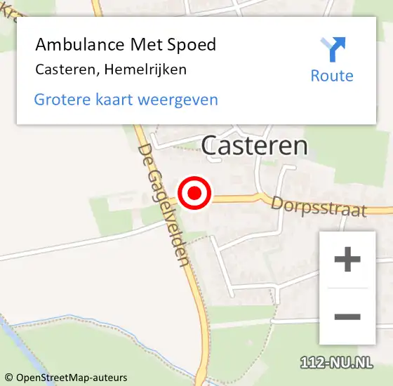 Locatie op kaart van de 112 melding: Ambulance Met Spoed Naar Casteren, Hemelrijken op 16 december 2015 13:30