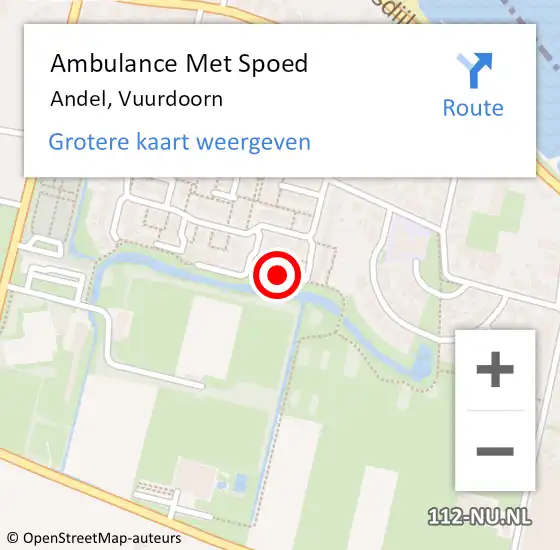 Locatie op kaart van de 112 melding: Ambulance Met Spoed Naar Andel, Vuurdoorn op 16 december 2015 14:13