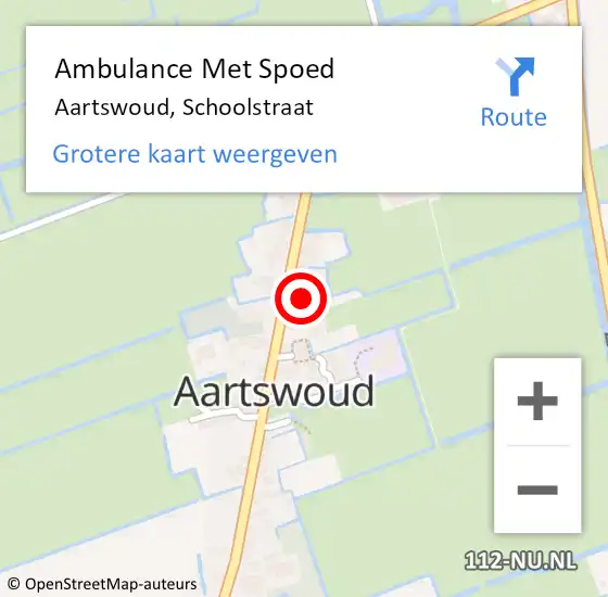 Locatie op kaart van de 112 melding: Ambulance Met Spoed Naar Aartswoud, Schoolstraat op 16 december 2015 15:08