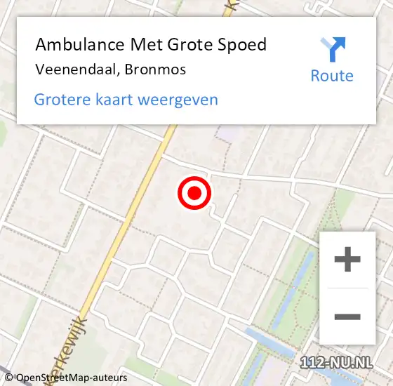 Locatie op kaart van de 112 melding: Ambulance Met Grote Spoed Naar Veenendaal, Bronmos op 16 december 2015 17:06