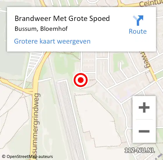 Locatie op kaart van de 112 melding: Brandweer Met Grote Spoed Naar Bussum, Bloemhof op 16 december 2015 17:13