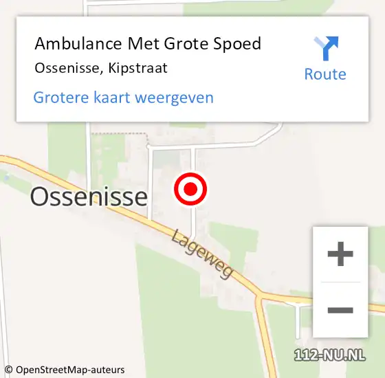Locatie op kaart van de 112 melding: Ambulance Met Grote Spoed Naar Ossenisse, Kipstraat op 16 december 2015 17:39