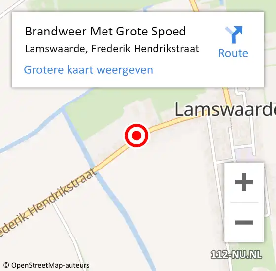 Locatie op kaart van de 112 melding: Brandweer Met Grote Spoed Naar Lamswaarde, Frederik Hendrikstraat op 17 december 2015 00:22