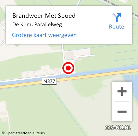 Locatie op kaart van de 112 melding: Brandweer Met Spoed Naar De Krim, Parallelweg op 30 november 2013 10:49