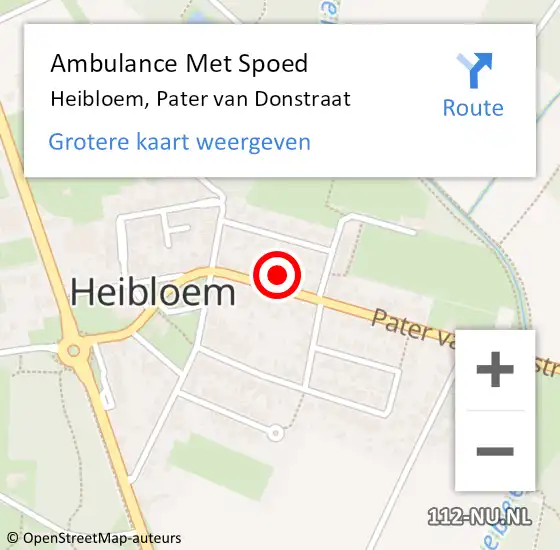 Locatie op kaart van de 112 melding: Ambulance Met Spoed Naar Heibloem, Pater van Donstraat op 17 december 2015 06:51