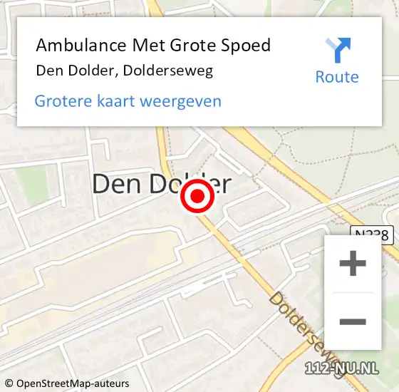 Locatie op kaart van de 112 melding: Ambulance Met Grote Spoed Naar Den Dolder, Dolderseweg op 30 november 2013 11:18