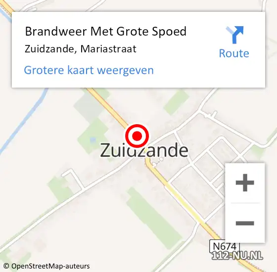 Locatie op kaart van de 112 melding: Brandweer Met Grote Spoed Naar Zuidzande, Mariastraat op 17 december 2015 11:14