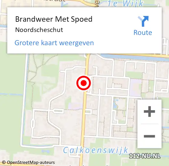 Locatie op kaart van de 112 melding: Brandweer Met Spoed Naar Noordscheschut op 17 december 2015 13:21