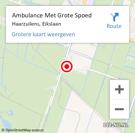 Locatie op kaart van de 112 melding: Ambulance Met Grote Spoed Naar Haarzuilens, Eikslaan op 17 december 2015 13:48