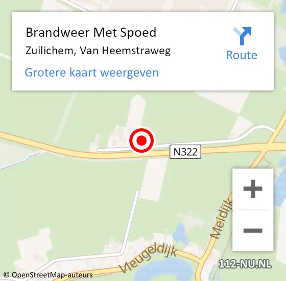 Locatie op kaart van de 112 melding: Brandweer Met Spoed Naar Zuilichem, Van Heemstraweg op 17 december 2015 15:07