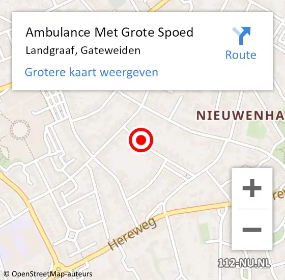 Locatie op kaart van de 112 melding: Ambulance Met Grote Spoed Naar Landgraaf, Gateweiden op 30 november 2013 11:57