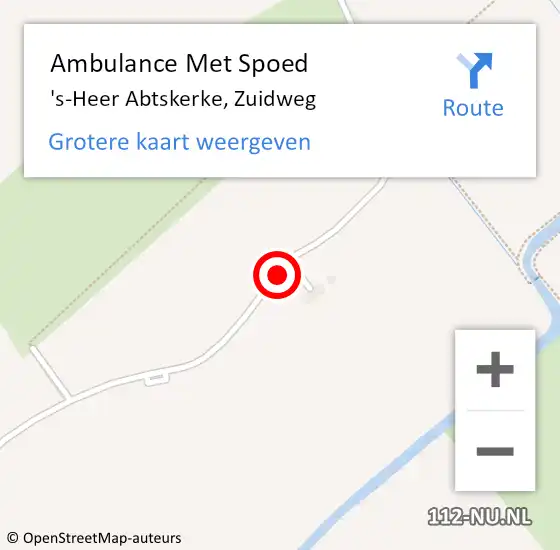 Locatie op kaart van de 112 melding: Ambulance Met Spoed Naar 's-Heer Abtskerke, Zuidweg op 17 december 2015 15:58