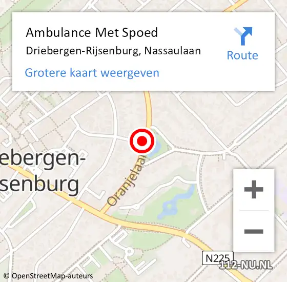 Locatie op kaart van de 112 melding: Ambulance Met Spoed Naar Driebergen-Rijsenburg, Nassaulaan op 17 december 2015 17:15