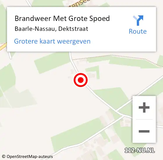 Locatie op kaart van de 112 melding: Brandweer Met Grote Spoed Naar Baarle-Nassau, Dektstraat op 17 december 2015 17:41