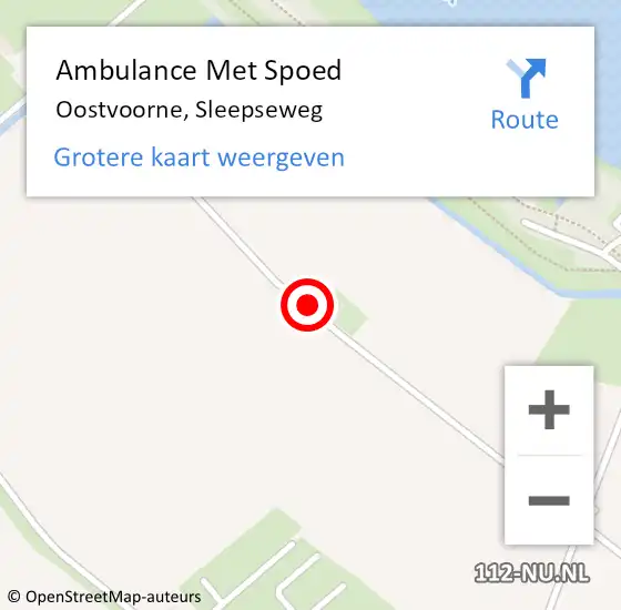 Locatie op kaart van de 112 melding: Ambulance Met Spoed Naar Oostvoorne, Sleepseweg op 17 december 2015 18:47