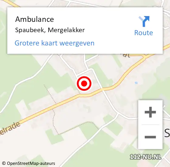 Locatie op kaart van de 112 melding: Ambulance Spaubeek, Mergelakker op 30 november 2013 13:28