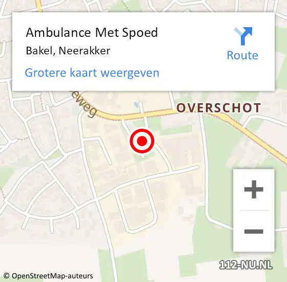 Locatie op kaart van de 112 melding: Ambulance Met Spoed Naar Bakel, Neerakker op 18 december 2015 06:06