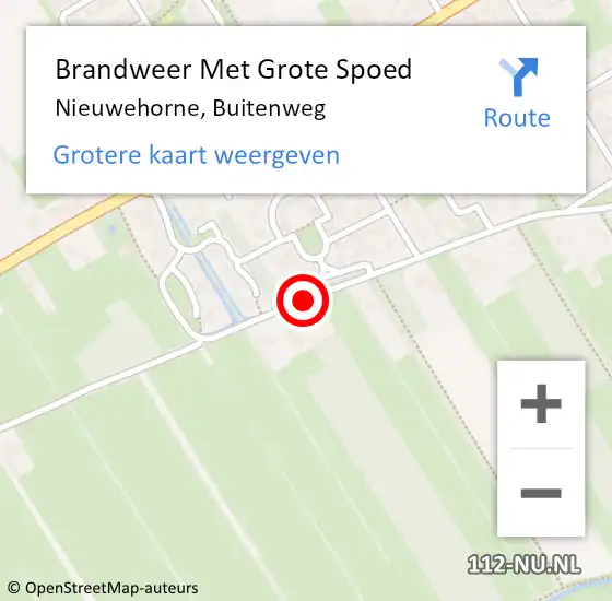 Locatie op kaart van de 112 melding: Brandweer Met Grote Spoed Naar Nieuwehorne, Buitenweg op 18 december 2015 11:12