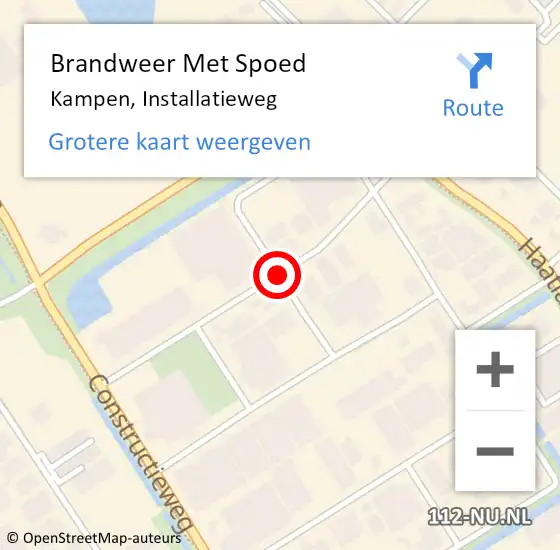 Locatie op kaart van de 112 melding: Brandweer Met Spoed Naar Kampen, Installatieweg op 18 december 2015 14:24