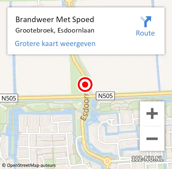 Locatie op kaart van de 112 melding: Brandweer Met Spoed Naar Grootebroek, Esdoornlaan op 18 december 2015 14:31