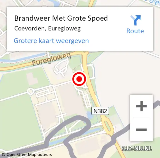 Locatie op kaart van de 112 melding: Brandweer Met Grote Spoed Naar Coevorden, Euregioweg op 14 september 2013 12:56