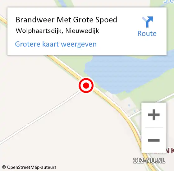 Locatie op kaart van de 112 melding: Brandweer Met Grote Spoed Naar Wolphaartsdijk, Nieuwedijk op 18 december 2015 16:07