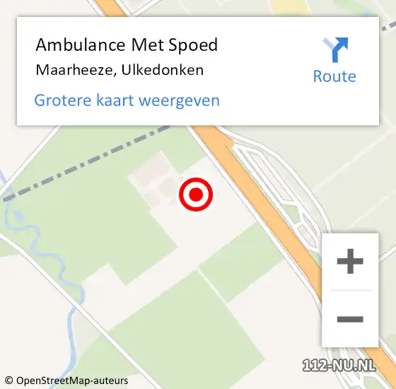 Locatie op kaart van de 112 melding: Ambulance Met Spoed Naar Maarheeze, Ulkedonken op 18 december 2015 16:57