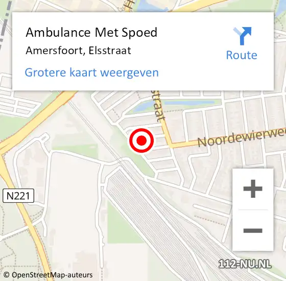 Locatie op kaart van de 112 melding: Ambulance Met Spoed Naar Amersfoort, Elsstraat op 18 december 2015 18:18