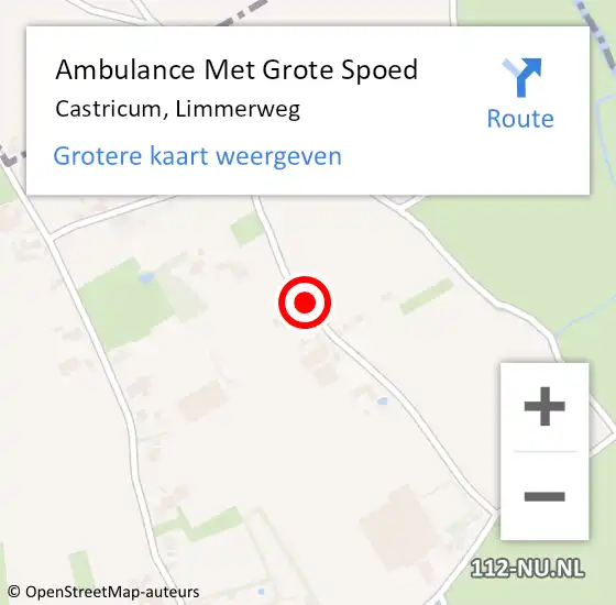 Locatie op kaart van de 112 melding: Ambulance Met Grote Spoed Naar Castricum, Limmerweg op 18 december 2015 19:04