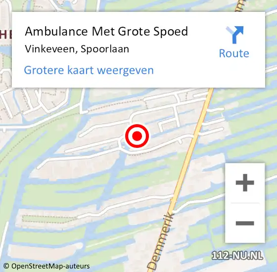 Locatie op kaart van de 112 melding: Ambulance Met Grote Spoed Naar Vinkeveen, Spoorlaan op 18 december 2015 21:38