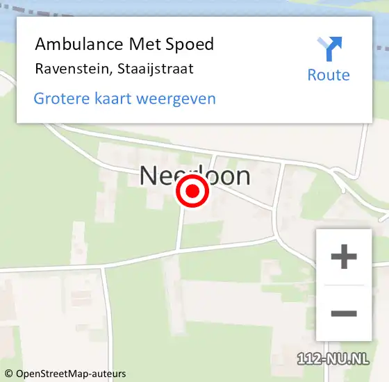 Locatie op kaart van de 112 melding: Ambulance Met Spoed Naar Ravenstein, Staaijstraat op 18 december 2015 22:34