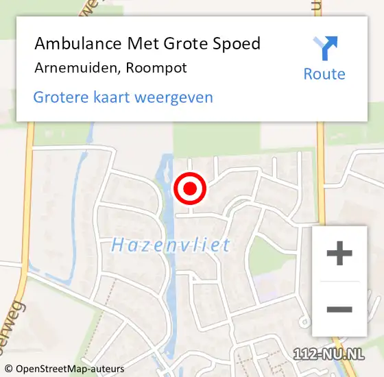 Locatie op kaart van de 112 melding: Ambulance Met Grote Spoed Naar Arnemuiden, Roompot op 18 december 2015 22:56