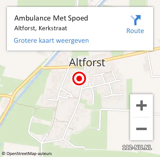 Locatie op kaart van de 112 melding: Ambulance Met Spoed Naar Altforst, Kerkstraat op 19 december 2015 01:35