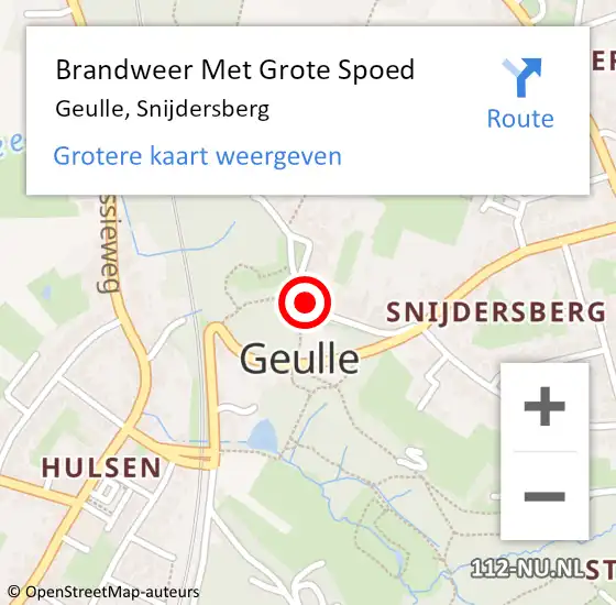 Locatie op kaart van de 112 melding: Brandweer Met Grote Spoed Naar Geulle, Snijdersberg op 19 december 2015 02:43