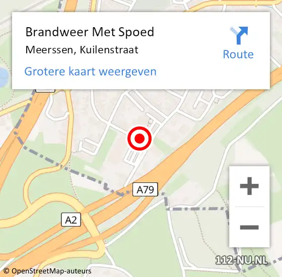 Locatie op kaart van de 112 melding: Brandweer Met Spoed Naar Meerssen, Kuilenstraat op 19 december 2015 07:44