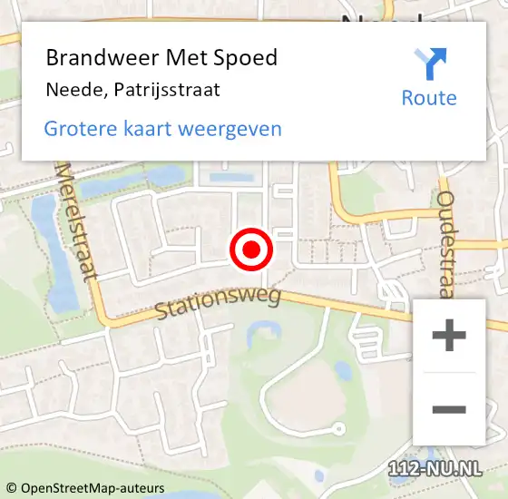 Locatie op kaart van de 112 melding: Brandweer Met Spoed Naar Neede, Patrijsstraat op 19 december 2015 10:06