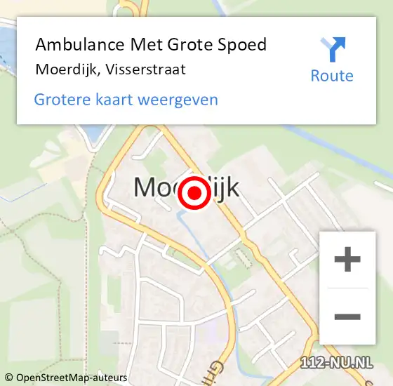 Locatie op kaart van de 112 melding: Ambulance Met Grote Spoed Naar Moerdijk, Visserstraat op 19 december 2015 10:14