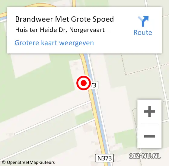 Locatie op kaart van de 112 melding: Brandweer Met Grote Spoed Naar Huis ter Heide Dr, Norgervaart op 19 december 2015 13:33