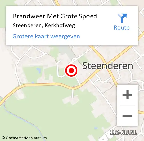 Locatie op kaart van de 112 melding: Brandweer Met Grote Spoed Naar Steenderen, Kerkhofweg op 30 november 2013 17:08