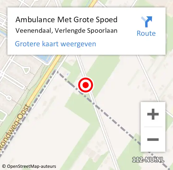 Locatie op kaart van de 112 melding: Ambulance Met Grote Spoed Naar Veenendaal, Verlengde Spoorlaan op 19 december 2015 15:03