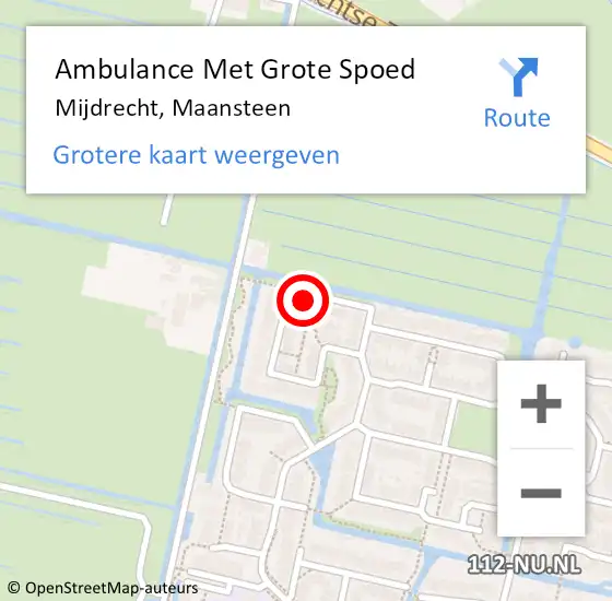 Locatie op kaart van de 112 melding: Ambulance Met Grote Spoed Naar Mijdrecht, Maansteen op 19 december 2015 16:16